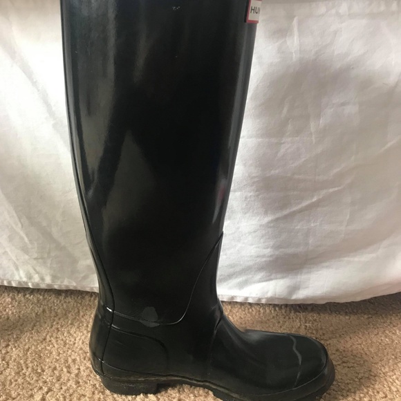 hunter black glitter rain boots